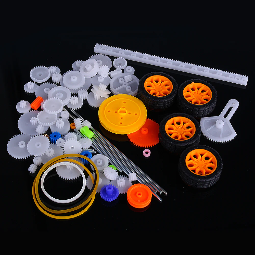 [41985641] 78Pcs Plastic Gear Assorted Kit Set with Various Gear and Axle Belt Bushings for DIY Car Robot Project