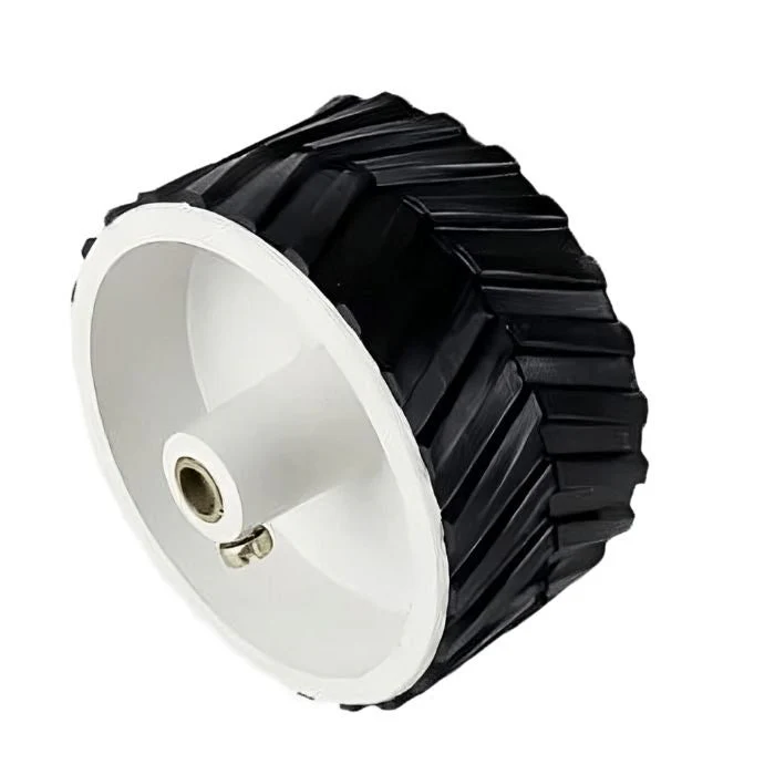[643407] 7x4 cm High-Grip Robotic Wheels – Durable Rubber Track Tires with 6mm D-Shaft for DIY Smart Cars, All-Terrain Rovers, and STEM Robotics Projects