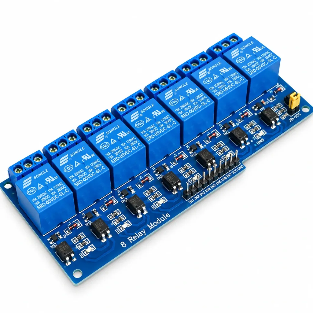 [96381246] 8 Channel 5V Relay Module with Optocoupler Isolation