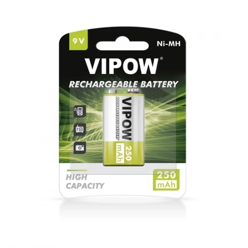 9V Ni-MH 250mAh Rechargeable Battery 6F22 PP3 for Wireless Microphones and Alarms