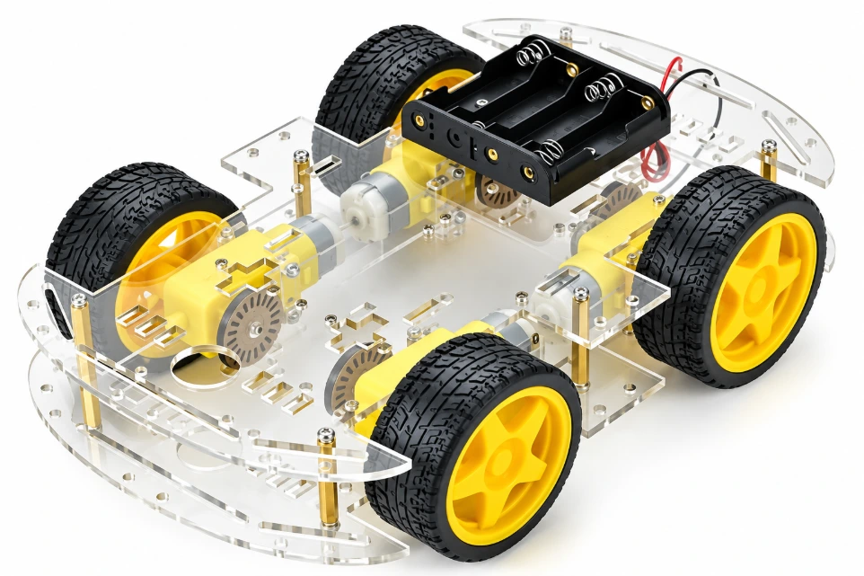 [32791] A longer version of 4WD Double Layer Smart Car Chassis Kit