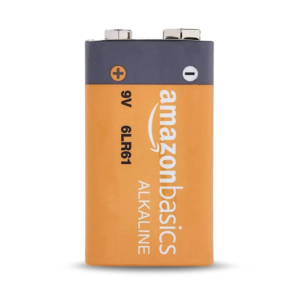 AmazonBasics 9V Everyday Alkaline Battery (Single Unit) for Smoke Detectors and Toys