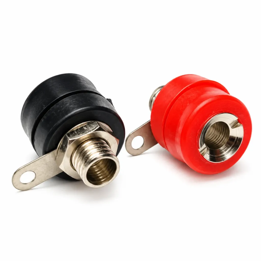 [7611338] Banana Plug 4mm Female Socket Connector (Red & Black Pair)