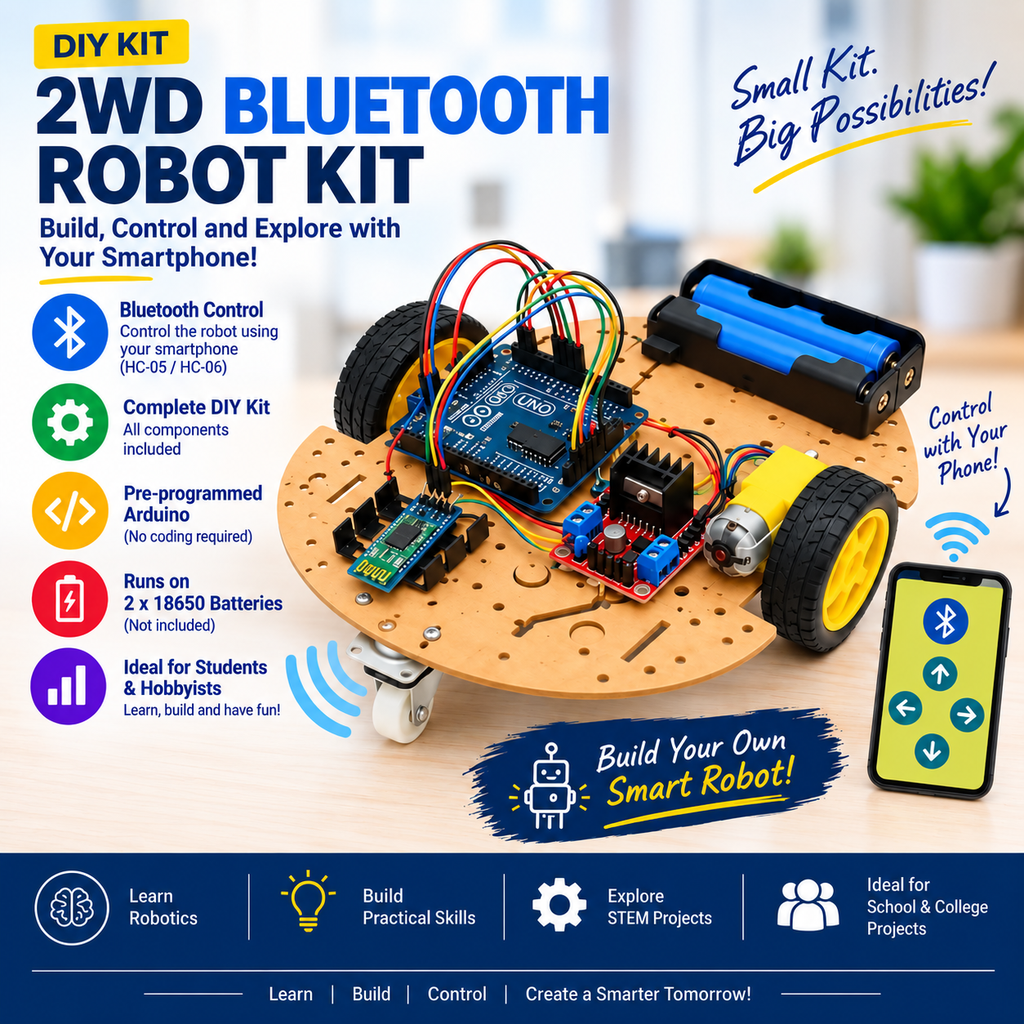 Bluetooth Robot DIY Kit with Arduino and Mobile Control