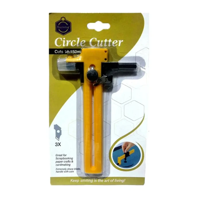 Adjustable Compass Circle Cutter - 1cm to 15cm Rotary Cutter with 3 Spare Blades