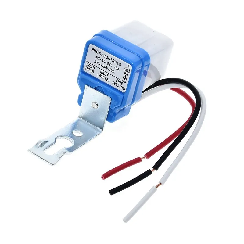 AC 220V 10A Photocell Street Light Sensor – Automatic Dusk-to-Dawn ON/OFF Photocell Switch for Outdoor Lighting