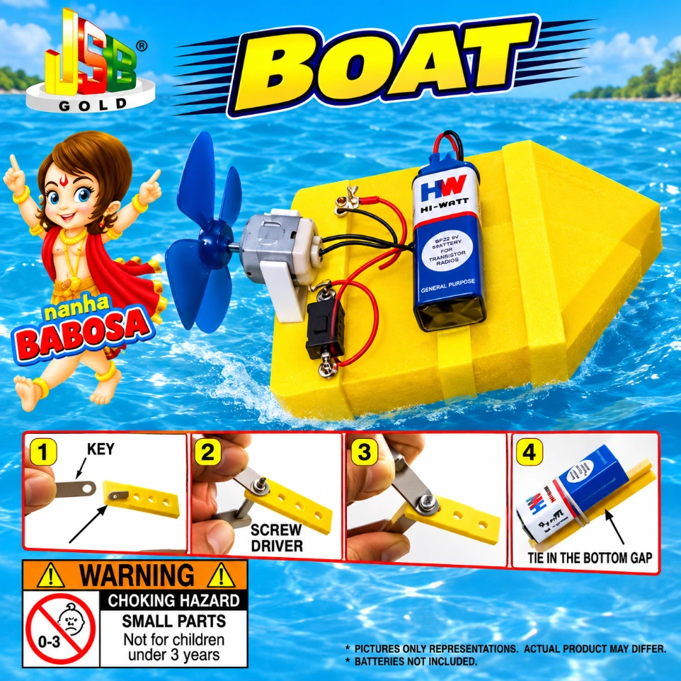 [854785] DIY – Motor Boat with propeller Kit – Tested & Verified (Educational projects and learning DIY kit)