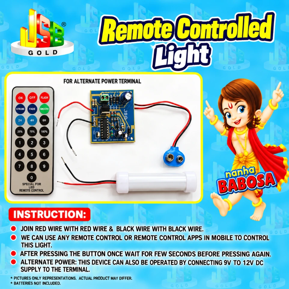 [987156] DIY – Remote Controlled Light Electricity Kit – Tested & Verified (Educational projects and learning DIY kit)