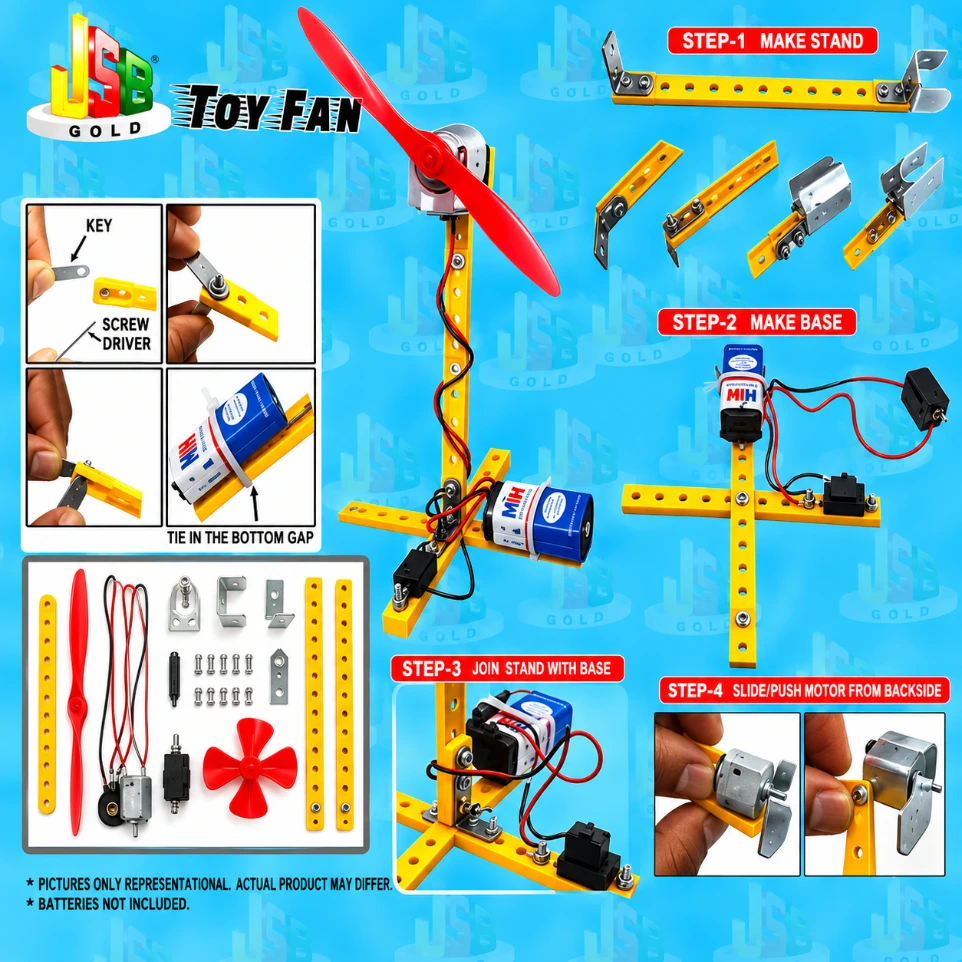 [7941028] DIY – Toy Fan Electricity Kit – Tested & Verified (Educational projects and learning DIY kit)