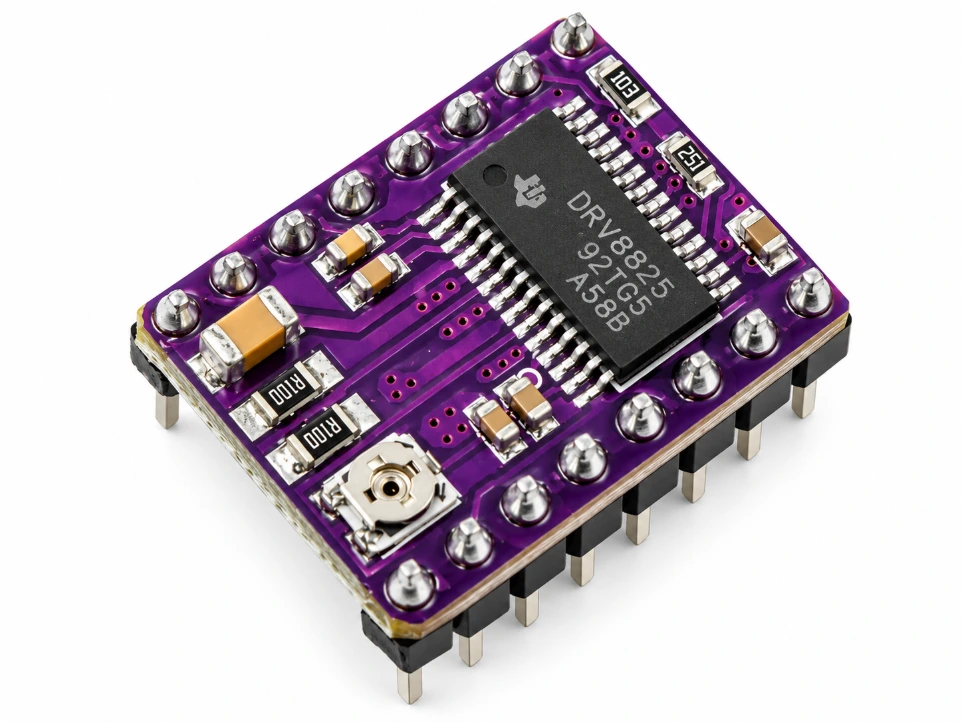 [2829800] DRV8825 Stepper Motor Driver Module with Aluminum Heat Sink – High-Current Carrier
