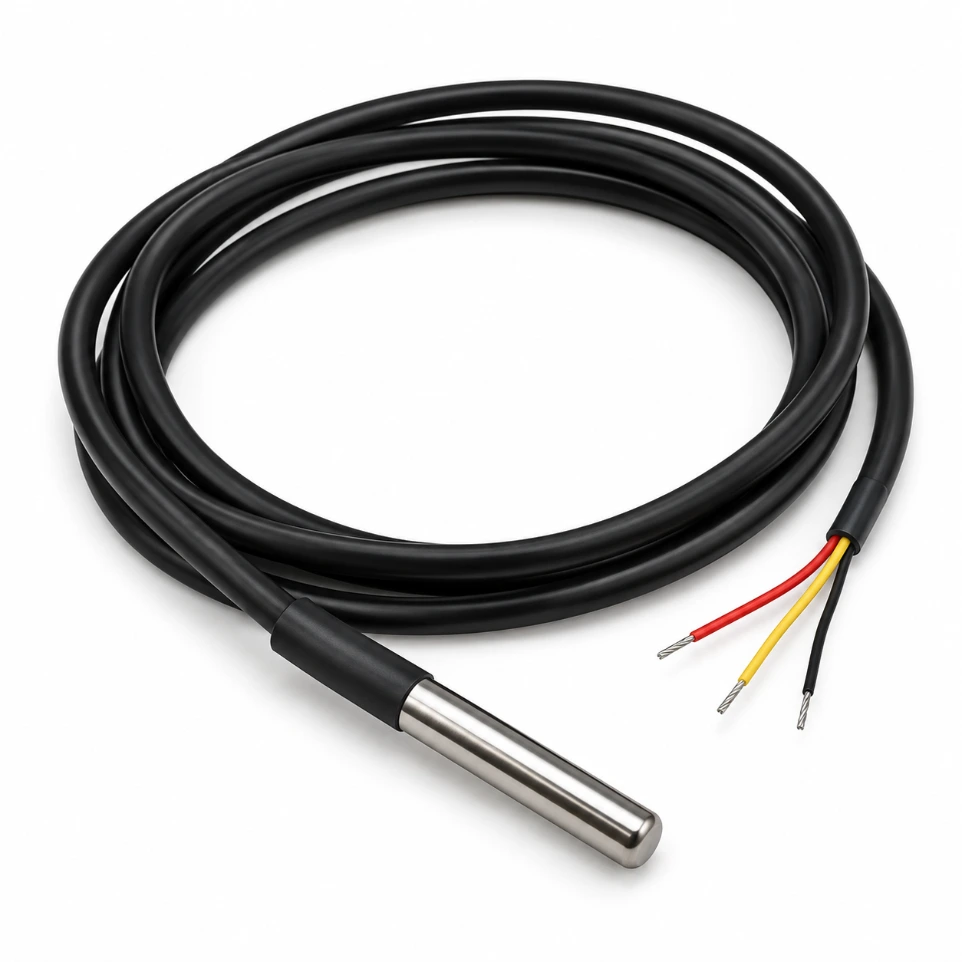 DS18B20 Waterproof Temperature Probe – Black (1m)