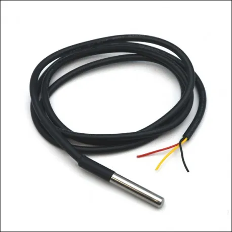 DS18B20 Waterproof Temperature Probe – Black (1m)