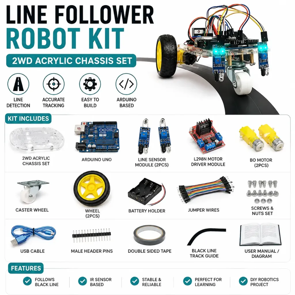 Arduino Line Follower Robot Car DIY Kit