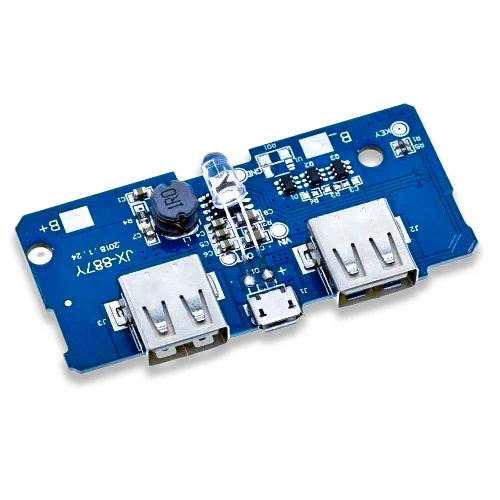 [643492] Dual Micro USB 3.7v to 5V 2A Power Bank DIY 18650