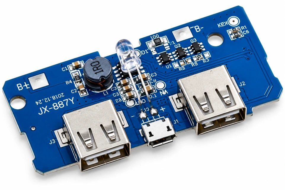 [643492] Dual Micro USB 3.7v to 5V 2A Power Bank DIY 18650