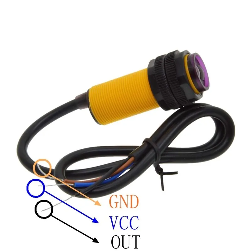 E18-D80NK Adjustable Infrared Proximity Sensor – Diffuse Reflection Obstacle Avoidance Switch (3cm to 80cm) for Robotics and Industrial Automation