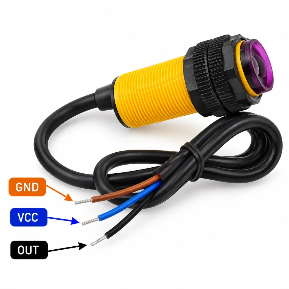 E18-D80NK Adjustable Infrared Proximity Sensor – Diffuse Reflection Obstacle Avoidance Switch (3cm to 80cm)