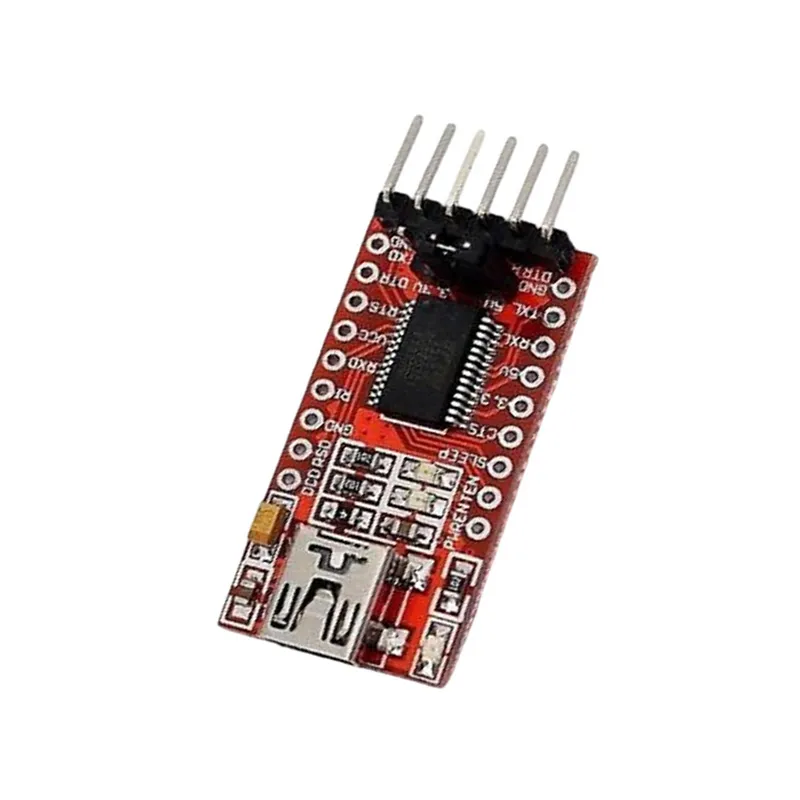 FT232RL USB to TTL Serial Adapter Module – Original FTDI Chipset, 3.3V/5V Switchable Interface for Arduino, ESP8266, and Firmware Programming