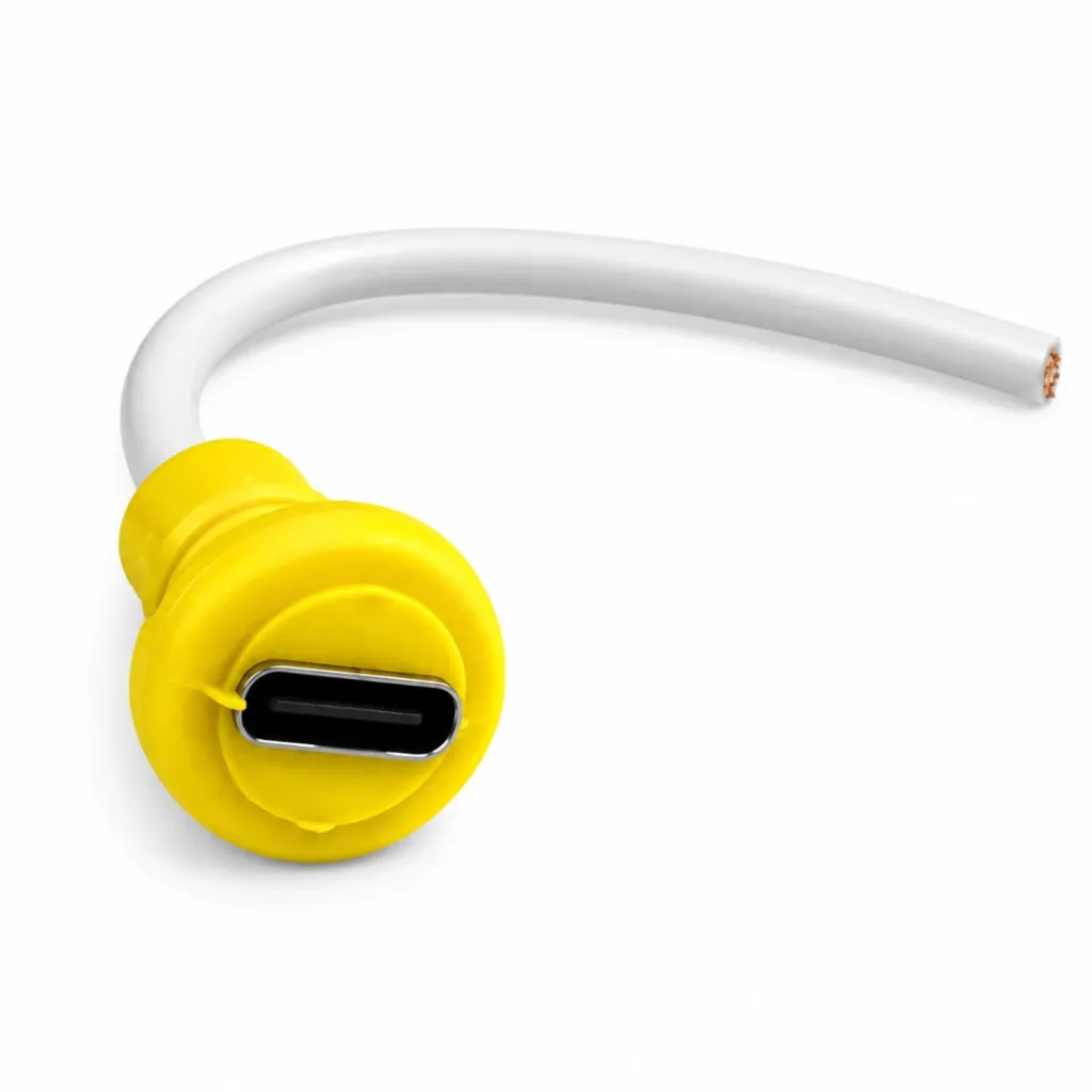 [14597415] Female USB Type c Panel Mount Connector With Moulded Wire