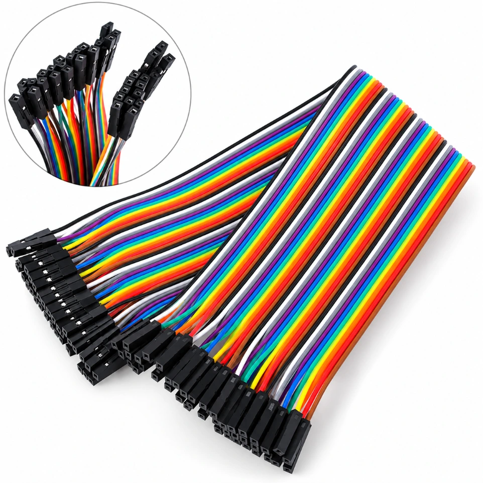 [8412597] 20cm Female to Female Rainbow Jumper Ribbon Cable (40-Pin)