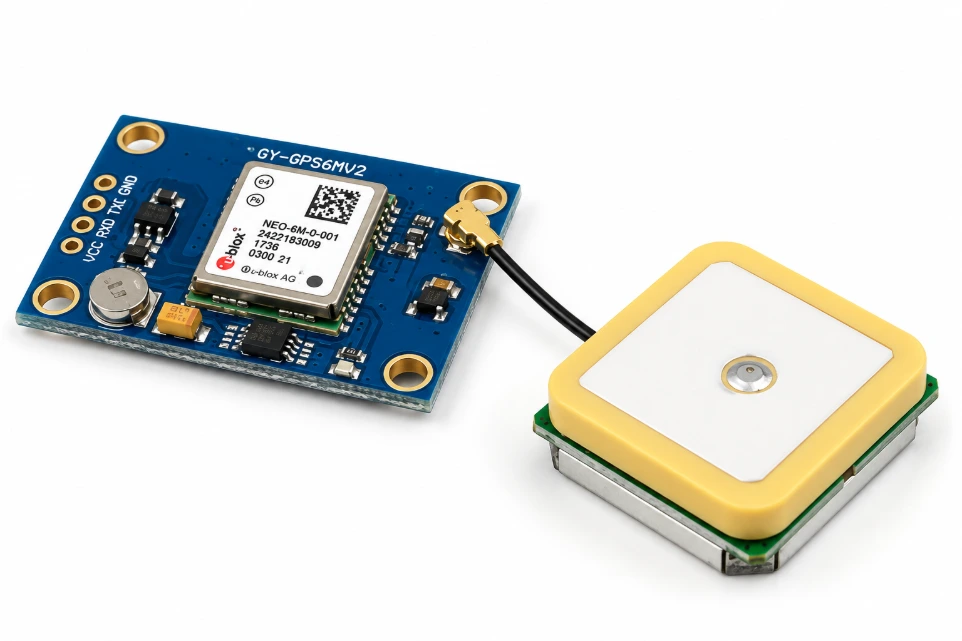 NEO-6M GPS Module with External Antenna – High-Precision Satellite Positioning for Arduino, Raspberry Pi & Drone Flight Controllers