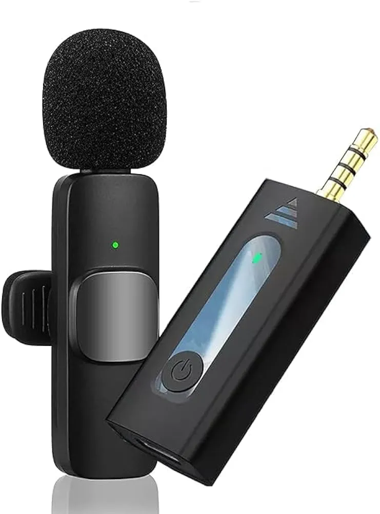 K35 Wireless Lavalier Microphone System – Professional 3.5mm AUX Plug-and-Play Mic for DSLR Cameras, Speakers, Laptops, and Audio Amplifiers – High-Fidelity Video Recording Microphone