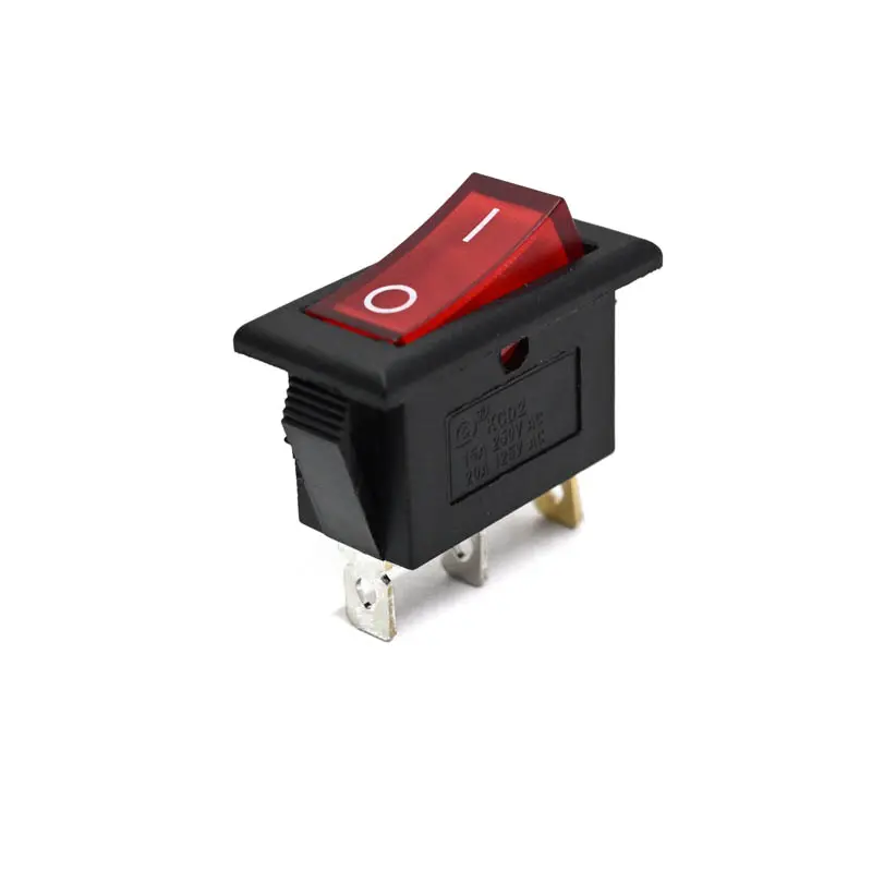[2587123] KCD3-101N High-Power 15A 250V AC Illuminated Rocker Switch – 3-Pin SPST ON-OFF Power Toggle