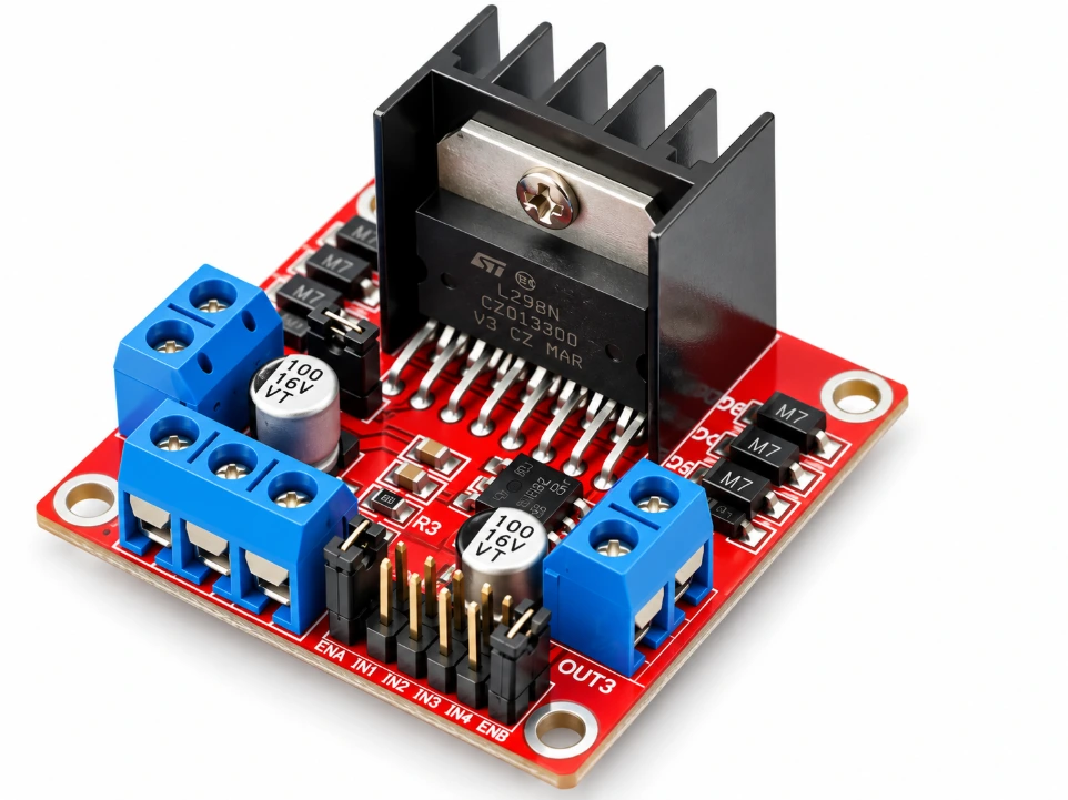 [32788] L298N Dual H-Bridge Motor Driver Module – 2A Max High-Power PWM Control for DC Motors and Stepper Motors – Ideal