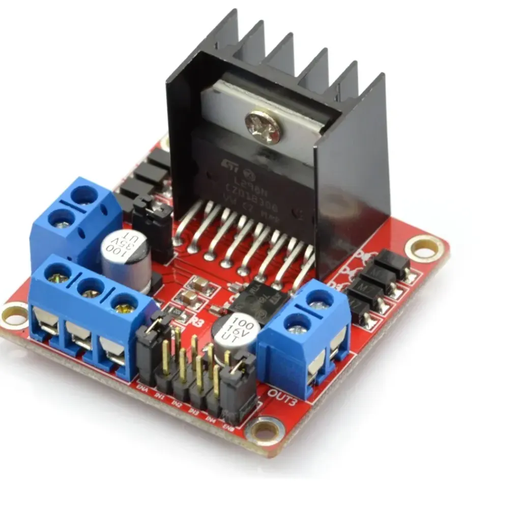 [32788] L298N Dual H-Bridge Motor Driver Module – 2A Max High-Power PWM Control for DC Motors and Stepper Motors – Ideal