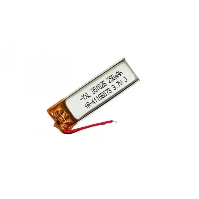 3.7V 250mAh Li-Po Battery YXL-351026 Rechargeable Cell for Bluetooth and Micro Drones
