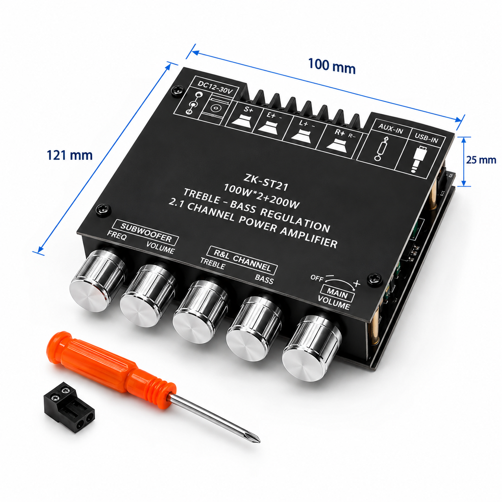 ZK-ST21 TPA3221 Bluetooth 5.1 2.1 Channel Digital Amplifier Board