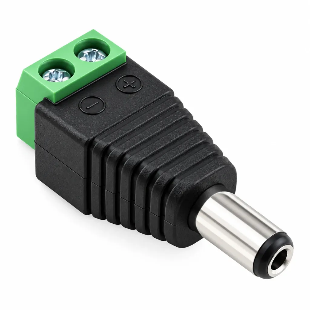 [552002] Male 2.1 x 5.5 mm DC Power Plug to Screw Terminal Adapter