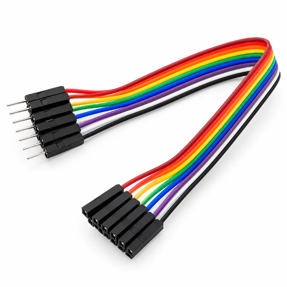 [4981486] 20cm Male to Female Rainbow Jumper Wires (Set of 10)