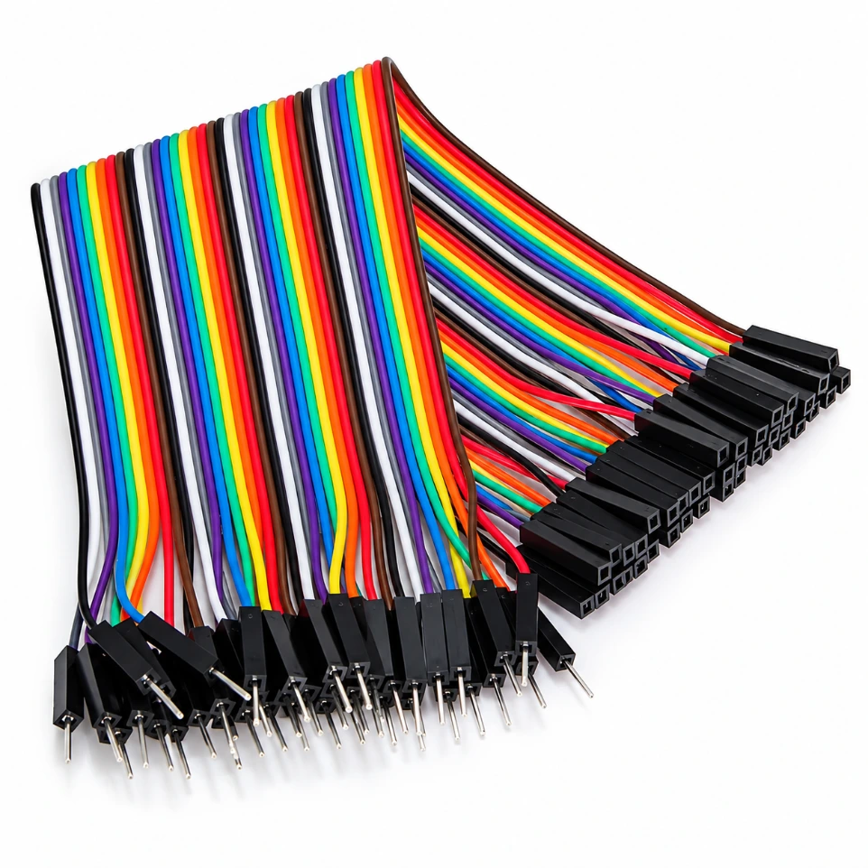 [5478254] 20cm Male to Female Rainbow Jumper Ribbon Cable (40-Pin)