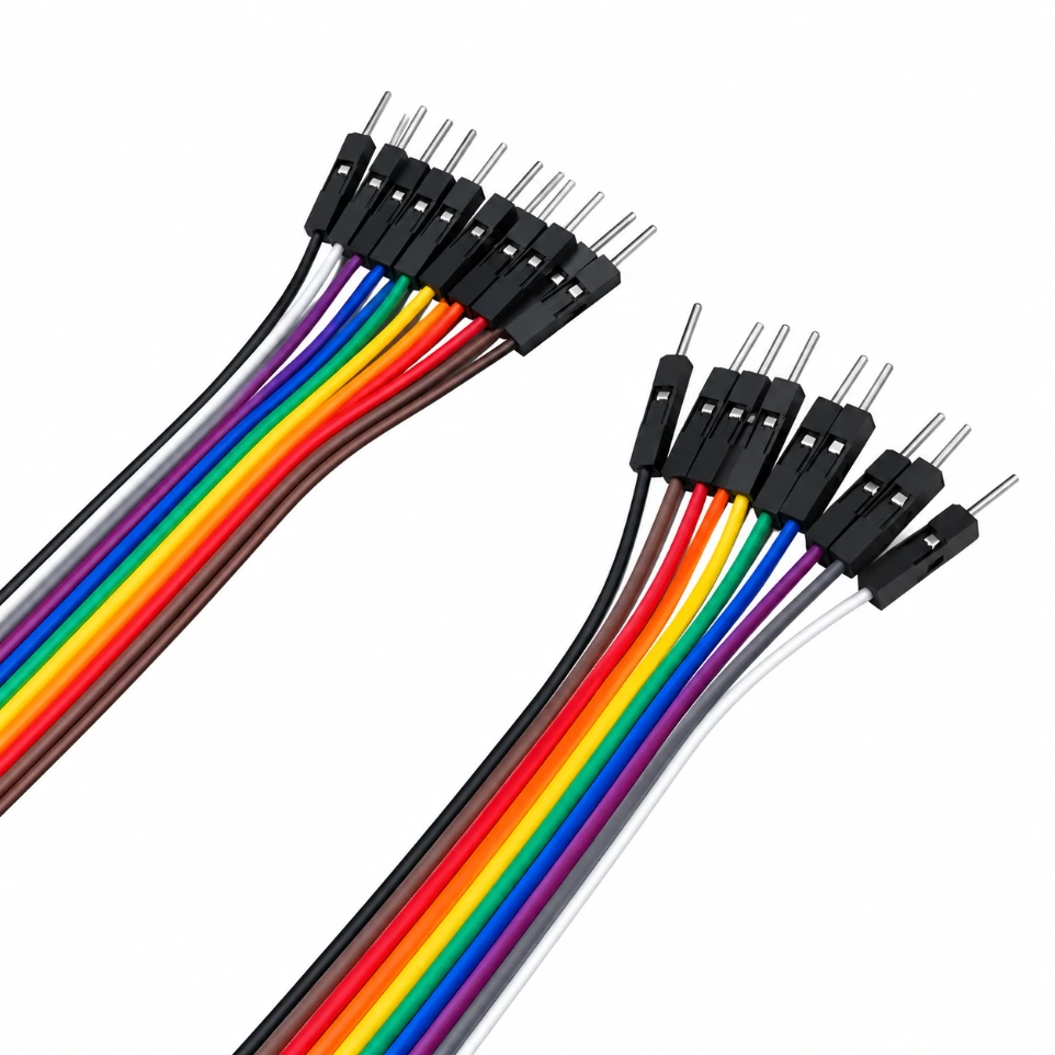 20cm Male to Male Rainbow Jumper Wires (Set of 10)