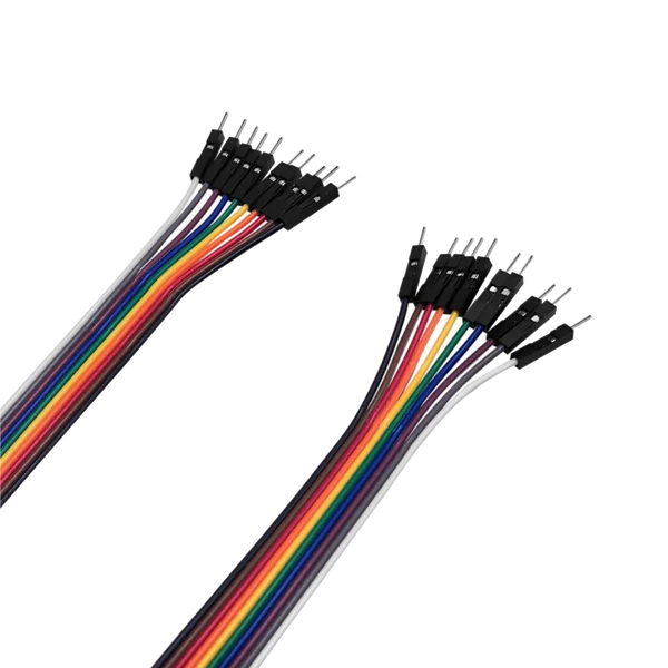[9638253] 20cm Male to Male Rainbow Jumper Wires (Set of 10)