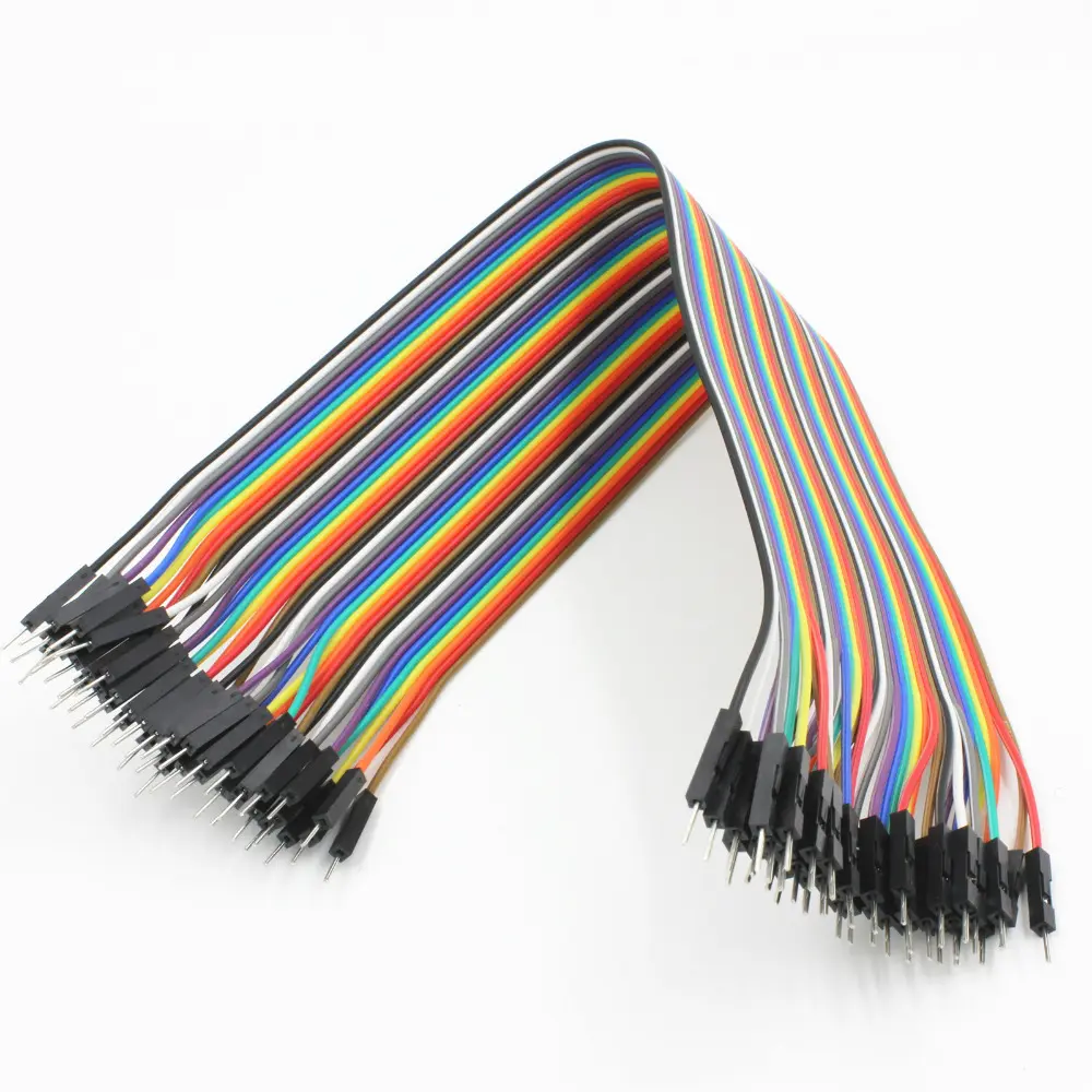 [6941884189] 20cm Male to Male Rainbow Jumper Ribbon Cable (40-Pin)
