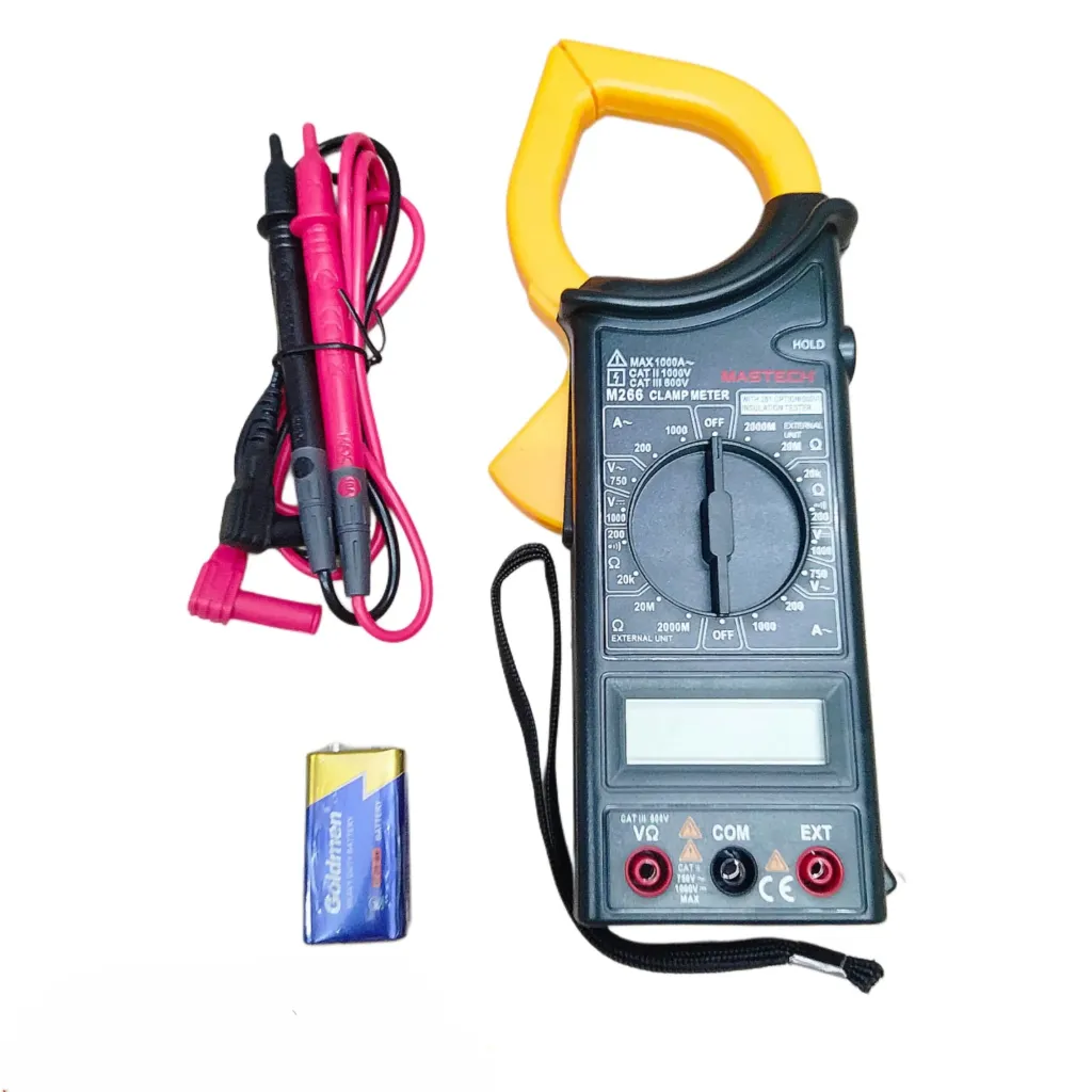 [55100] Mastech M266 Digital Clamp Meter – 1000A AC Current Tester with Insulation Testing Support, Data Hold, and Rugged Professional Carrying Case