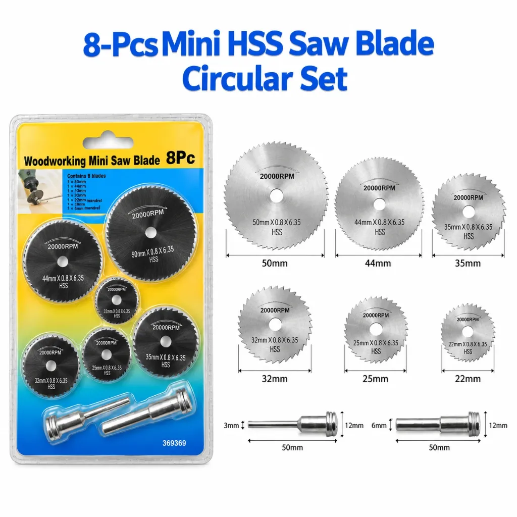 [48311378] Mini Circular Saw blades 8 Pieces Set for Wood Aluminum Cutting Disc