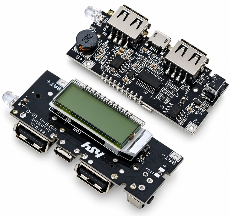 [39981371] DIY 18650 Dual USB Power Bank Module with LCD Display