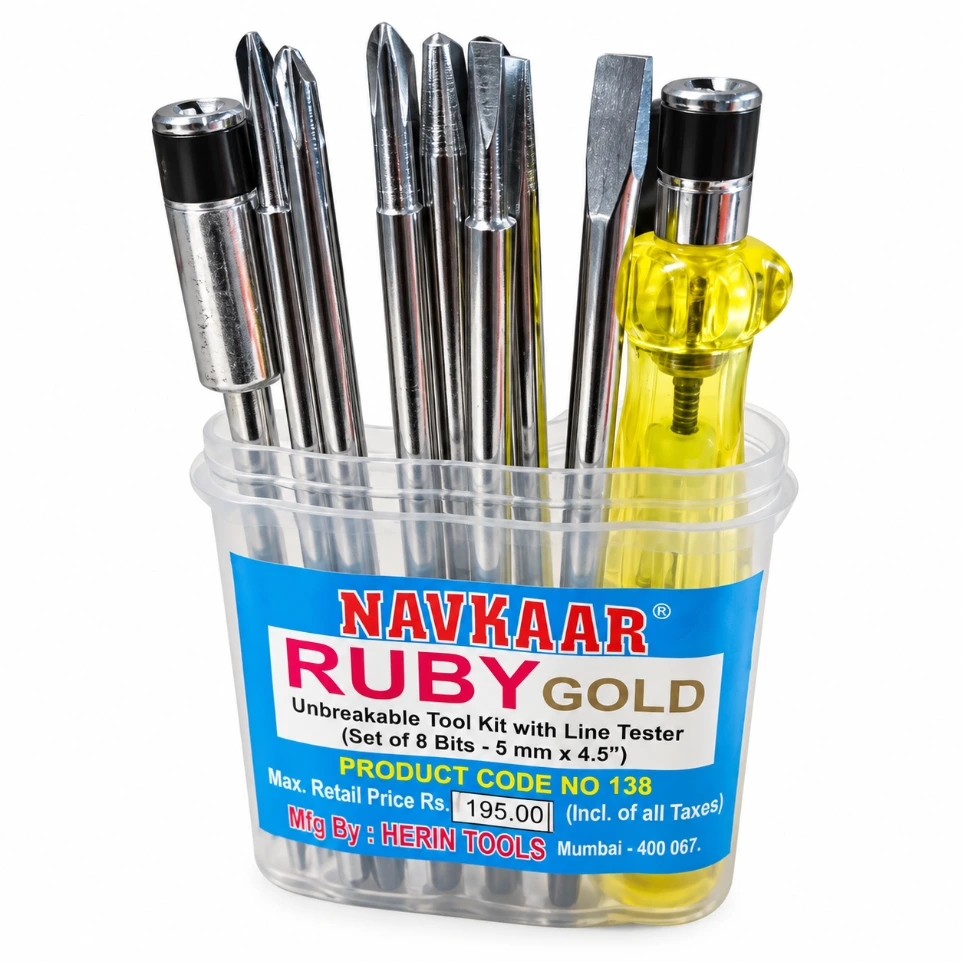 [1047393] Navkar no-138 8-in-1 Screwdriver Set with Line Tester