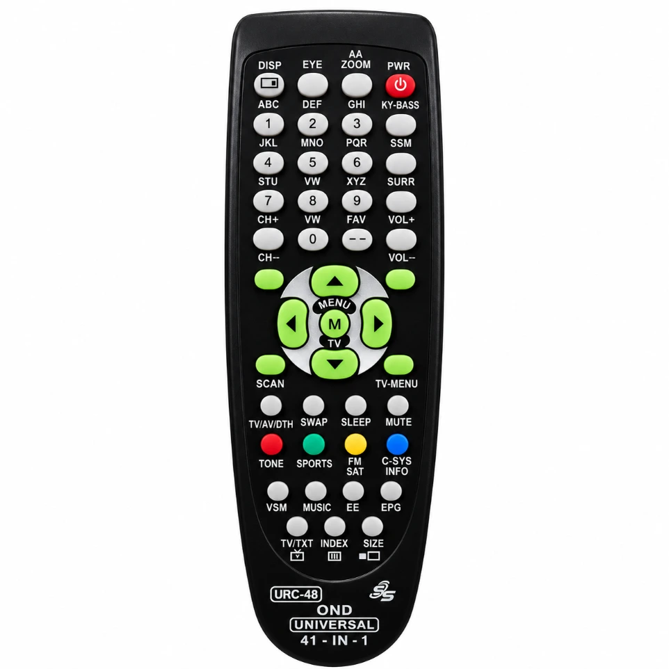 [8881403] Onida URC-48 Universal Remote Control – Compatible with RC-115, RC-115A, RC-115B, RC-115D, & RC-115E Series CRT/LED TVs (Classic Grey)