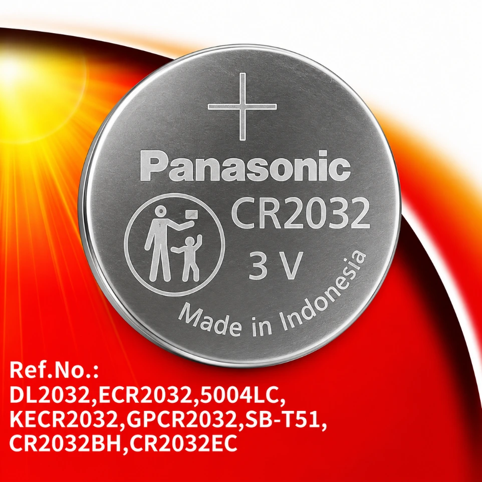 [8966] Panasonic CR2032 3V Lithium Coin Cell Battery for BIOS, Watches, and Smart Key Fobs