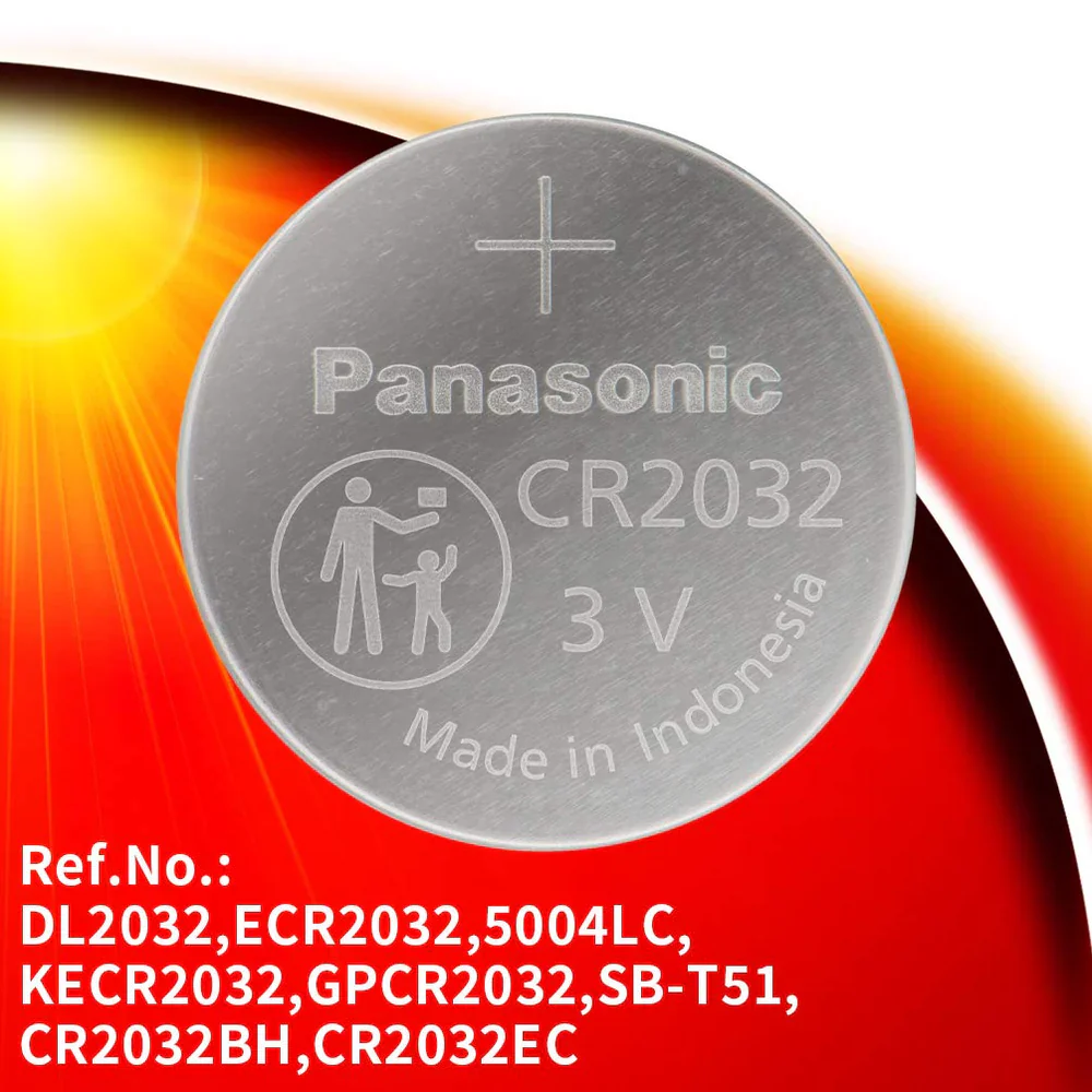 Panasonic CR2032 3V Lithium Coin Cell Battery for BIOS, Watches, and Smart Key Fobs