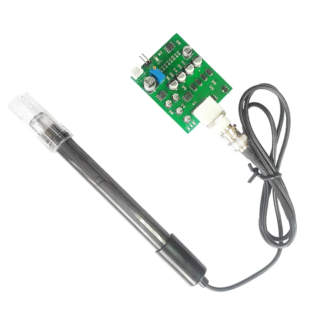 PH Sensor Module with BNC Electrode Probe – High-Accuracy Liquid Quality Tester for Arduino, ESP32, and Hydroponics Automation Systems