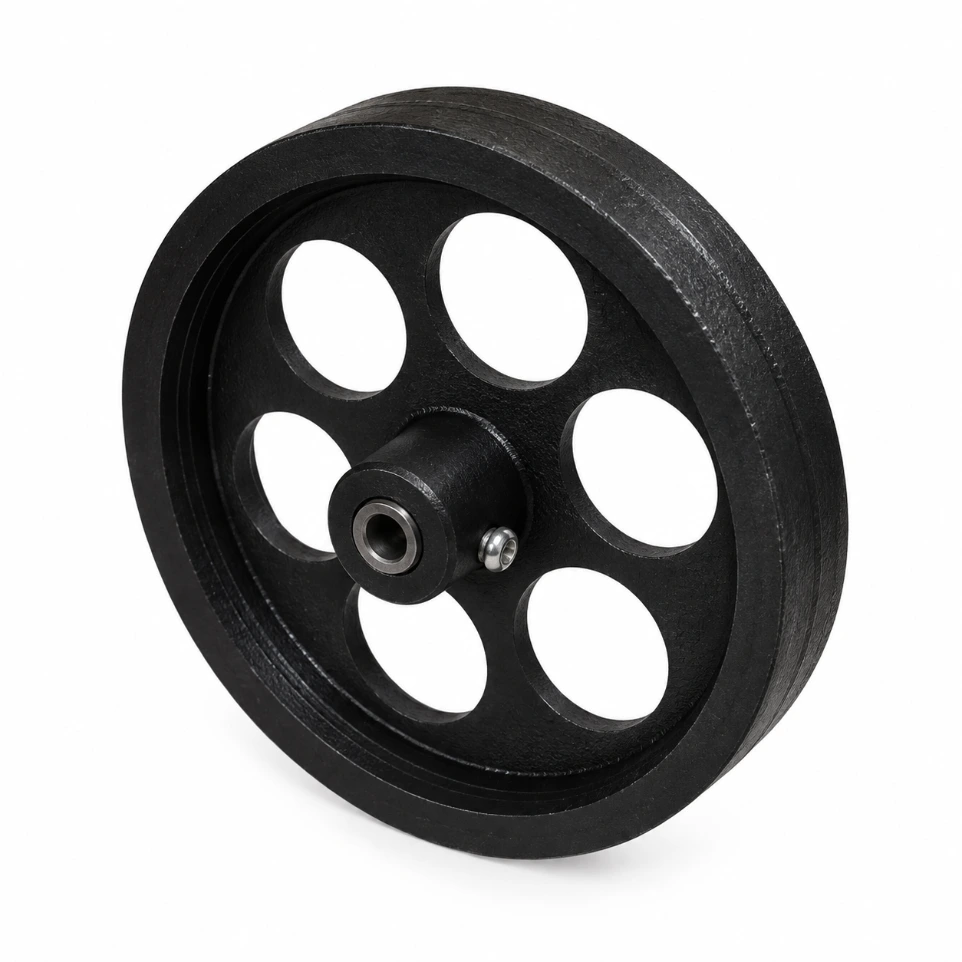 [711001420] 10cm Large Plastic Pulley Wheel – 100mm Diameter x 20mm Width with 6mm Shaft Bore for Robotics, DIY Lifting Systems, and Science Projects