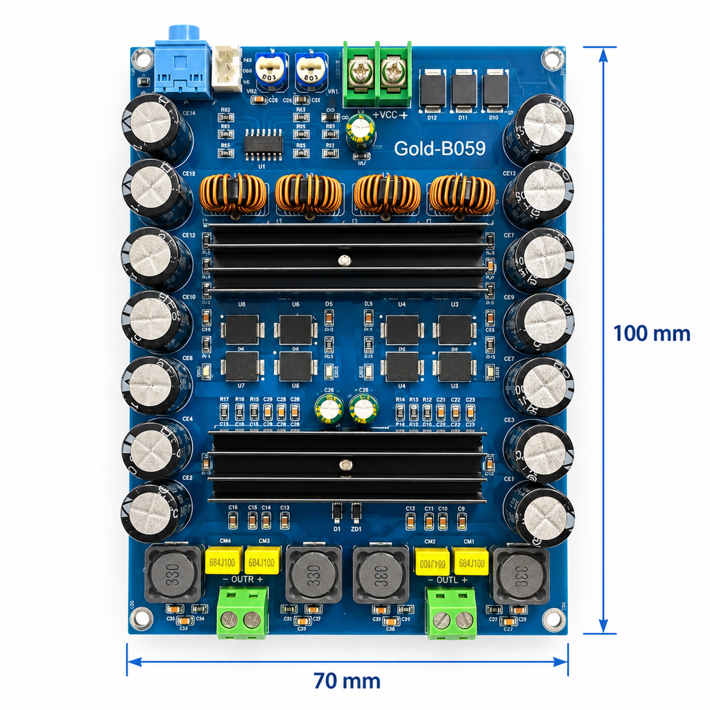 Gold-B059 2×100W Class D Digital Stereo Power Amplifier Board