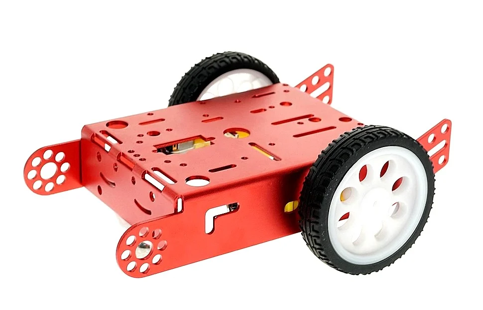 Red 2WD Aluminum Smart Robot Car Chassis Kit DIY