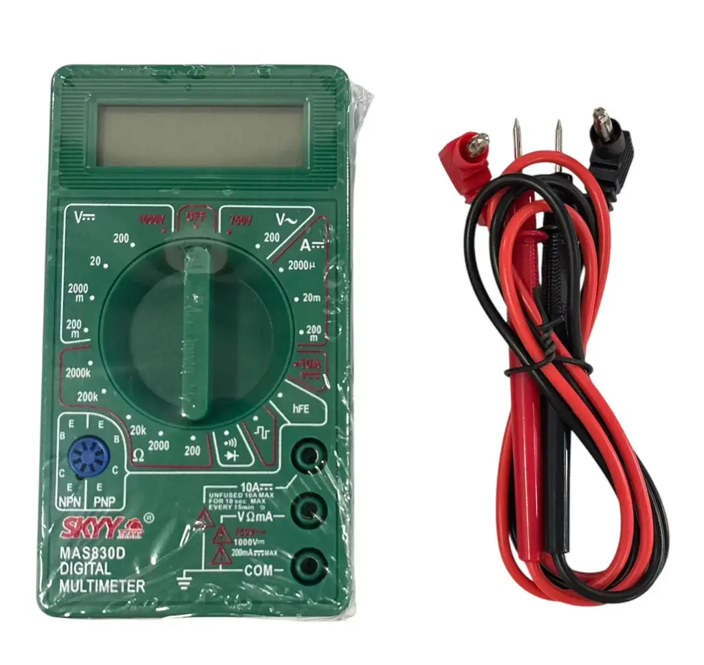 [3901] DT830D Digital Multimeter – Handheld Voltmeter, Ammeter, and Ohmmeter with Continuity Buzzer & Transistor (hFE) Tester for Electronics Repair and DIY