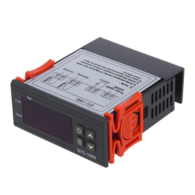 [983492] STC-1000 220V AC Digital Temperature Controller – All-Purpose Dual-Relay Thermostat with Sensor